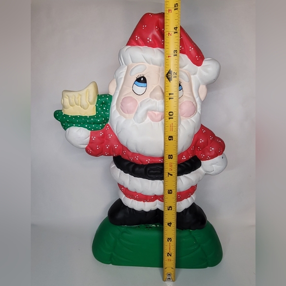 Vintage Ceramic Santa Holding Candle Figurine Hand Painted 14.5" - Picture 9 of 9